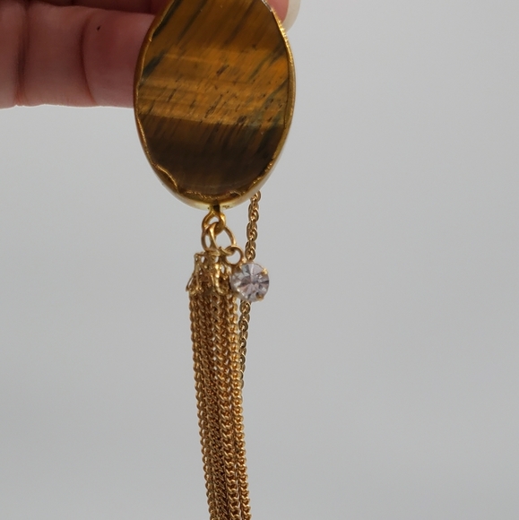 🐈Cat Tiger's Eye Tassel Necklace - Picture 7 of 8